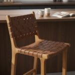 LEATHER BAR CHAIR| BROWN - Image 6