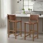LEATHER BAR CHAIR| BROWN - Image 9