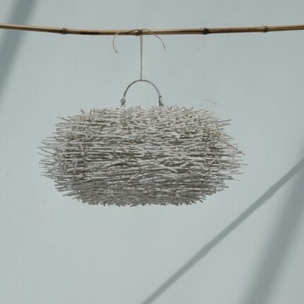 WICKER NEST PENDANT | WHITE