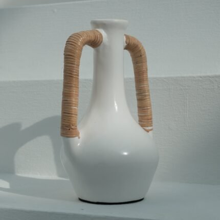 OLIE VASE| RATTAN HANDLES