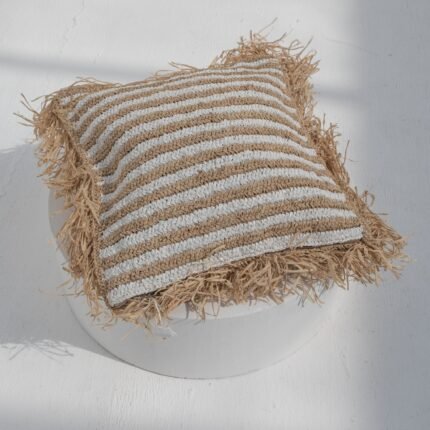 RAFFIA STRIPPED CUSHION COVER| 50×50CM