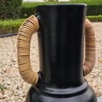 ADORA VASE WITH RATTAN HANDLES| BLACK - Image 4
