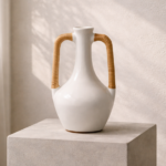 OLIE VASE| RATTAN HANDLES