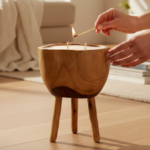TEAK CANDLE TRIPOD