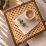 NISA CANE & WOOD SIDE TABLE - Image 6