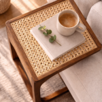 NISA CANE & WOOD SIDE TABLE - Image 2