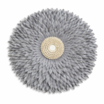 GREY JUJU FEATHER WALL DECOR| COWRIE SHELLS