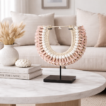 PINK SHELLS NECKLACE ON STAND