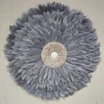 GREY JUJU FEATHER WALL DECOR| COWRIE SHELLS - Image 6
