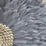 GREY JUJU FEATHER WALL DECOR| COWRIE SHELLS - Image 4