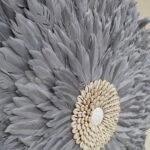 GREY JUJU FEATHER WALL DECOR| COWRIE SHELLS - Image 8