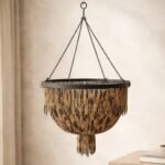 WOOD BEADED CHANDELIER