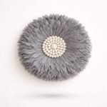 GREY JUJU FEATHER WALL DECOR| WHITE SHELLS - Image 4